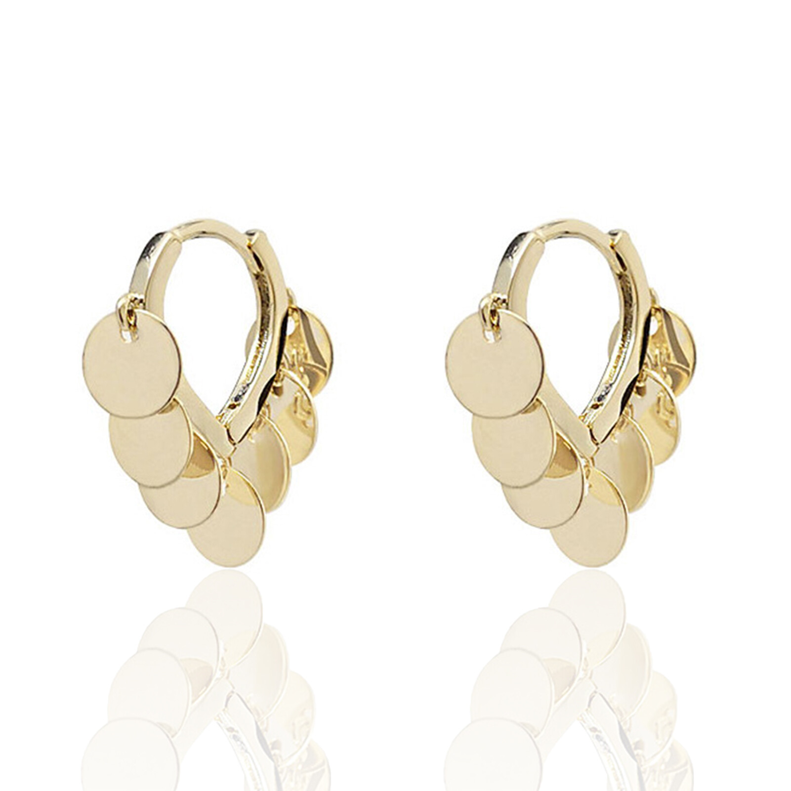 Gravitational wave Women Earrings Trendy Punk Alloy Golden Simple Exquisite Hoop Earrings for Wedding