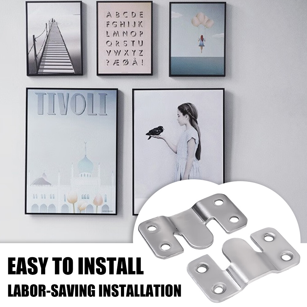 Stainless Steel Interlocking Hangers Recessed Stands Picture Frame Mounting Hooks