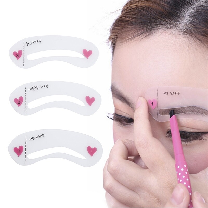 Bộ 6 khuôn vẽ lông mày tiện lợi, có thể tái sử dụng - INTL