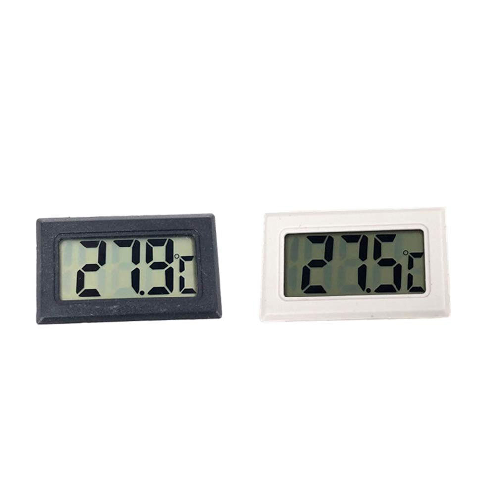 FocusAi  Embedded Digital Thermometer with Built-in Probe and LR44 Battery Black Rectangular Thermometer Hygrometer Aquarium Temperature Humidity Meter