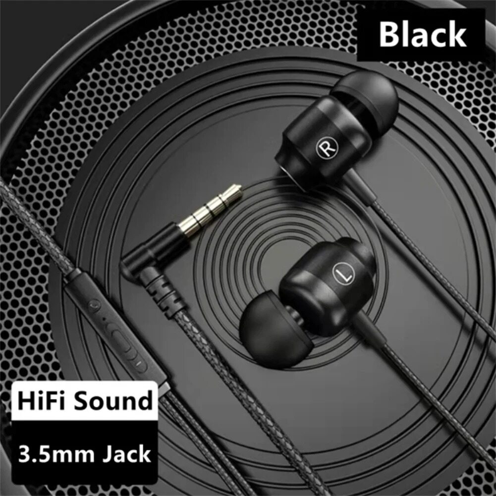 KEBETEME Earphones 3.5mm Wired Gaming HiFi 6D Sound Headphones In Ear Bass Headset Game Running Sports Earphone With Mic
