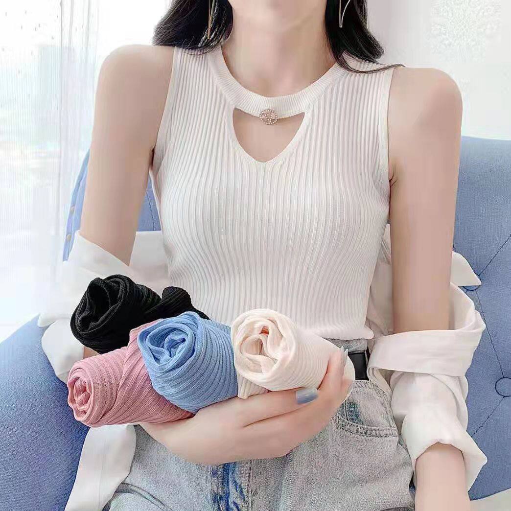 S-3XL Áo Gi Lê Cổ Lọ Không Tay Cỡ Vải Nhung Lông Cho Nữ Áo Gi Lê Mặc Trong Bó Sát Hàn Quốc Phù Hợp Với Mọi Người