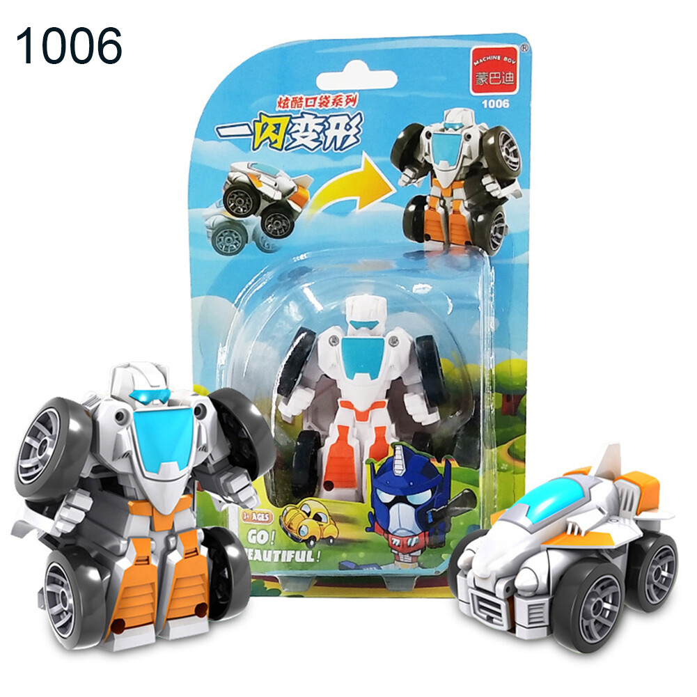 1pcs  Hot Sale Transformer Mini Deformation Car Robot Toy Inertia Truck Model Kids Interactive Toy  Birthday Gift For Children 3 +