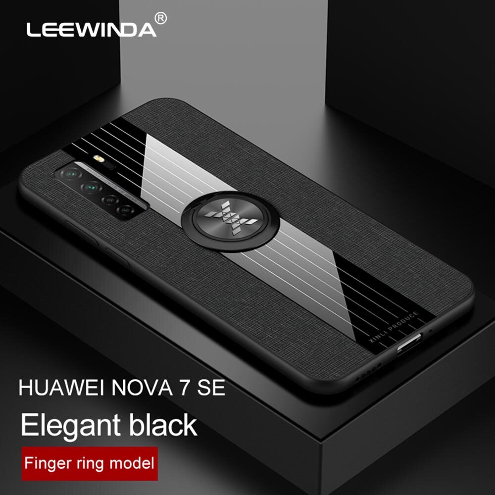 Leewinda for huawei nova 7se phone case, leather armor cases ring bracket cover shell