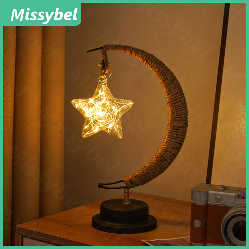 Bóng LED mới Đèn trang trí sáng tạo mặt trăng và phong cách ngôi sao dẫn đèn ban đêm tiệc handmade