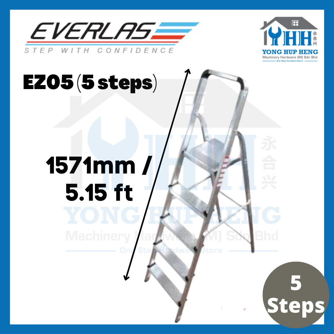 EVERLAS 3 To 8 Steps Single Side Platform Ladder Aluminium Heavy Duty ...