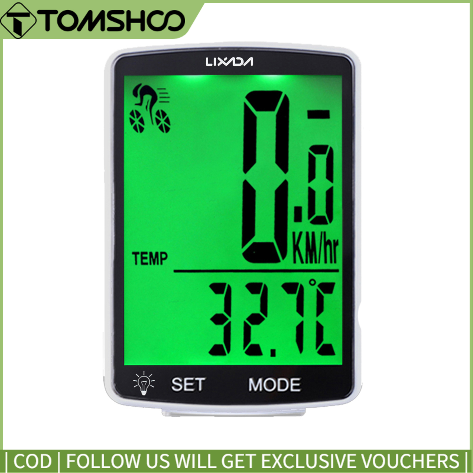 Topp Cycling Wireles-s Bike Computer Multi Functional LCD Screen Bicycle Computer Mountain Bike Speedometer Odometer IPX6 Waterproof Cycling Measurable Temperature Stopwatch Cycling Accessories