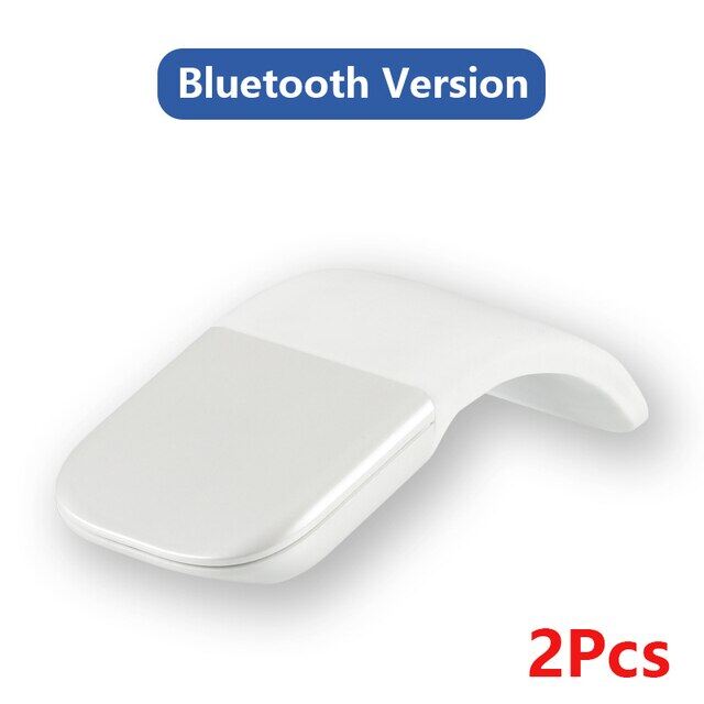 ZZOOI 1Pcs/2Pcs Folding Wireless/ Bluetooth Mouse Arc Touch Computer Mute Mouse Ergonomic Slim Laser Mice For MAC/OS Windows Microsoft