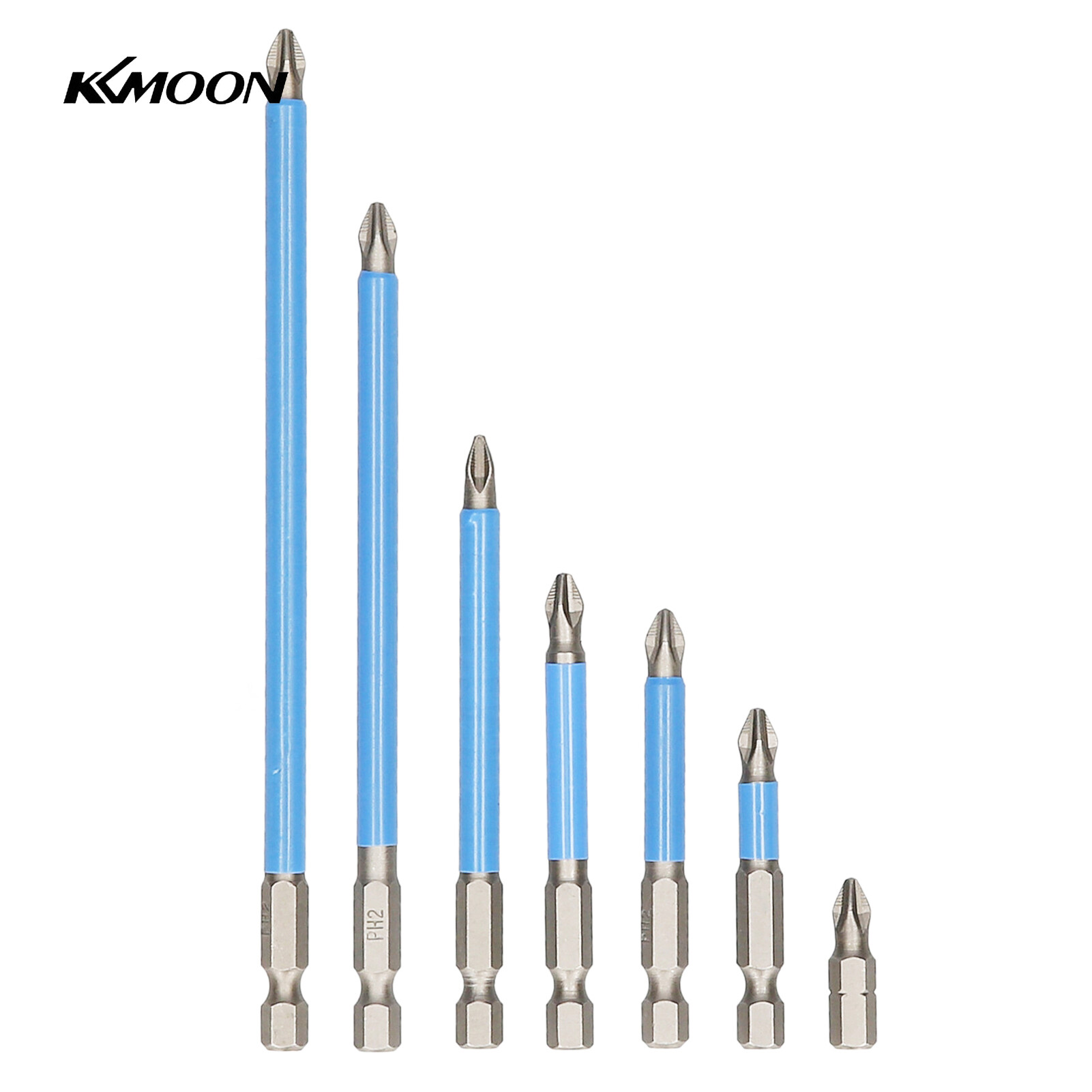 KKmoon 7pcs Power Drill Bits Set Electric Drill Bits Screwdriver Bits Anti-Slip Mag-netic PH2 Bits Set for Power Drills / Air Screwdriver / Manual Screwdriver