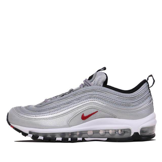 Nike_Air_Max_97 OG QS Men's Breatheable Running Shoes Tamping Gold And Silver Bullet Sneakers #884421-001/700