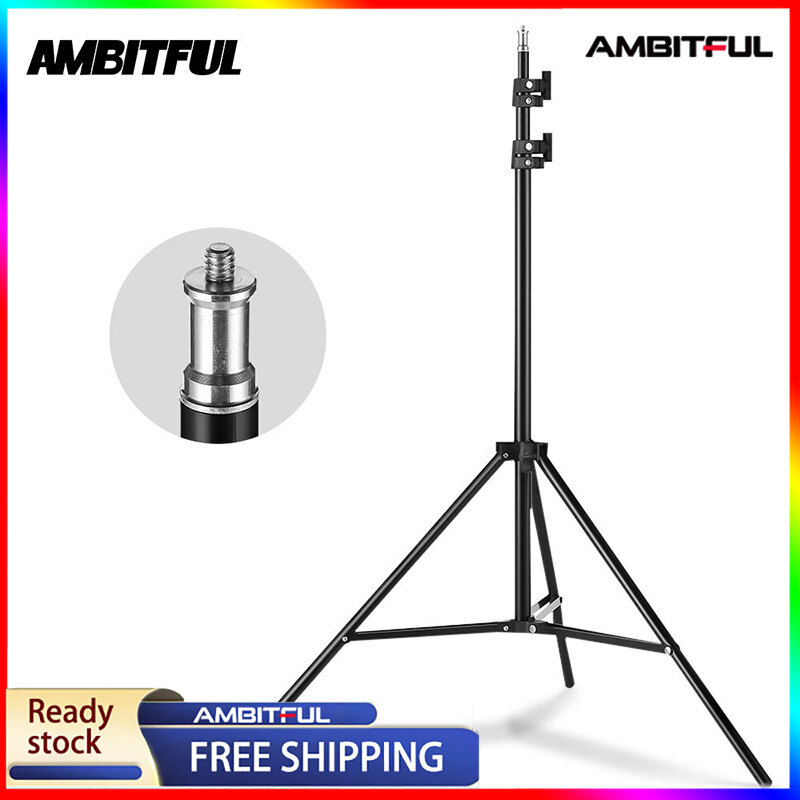 AMBITFUL 2M 1/4 Vít Chân Đèn Studio Ảnh Softbox Video Flash Ô Phản Xạ Tripod Cho Softbox Video Flash Đèn Flash Bakcground Đứng