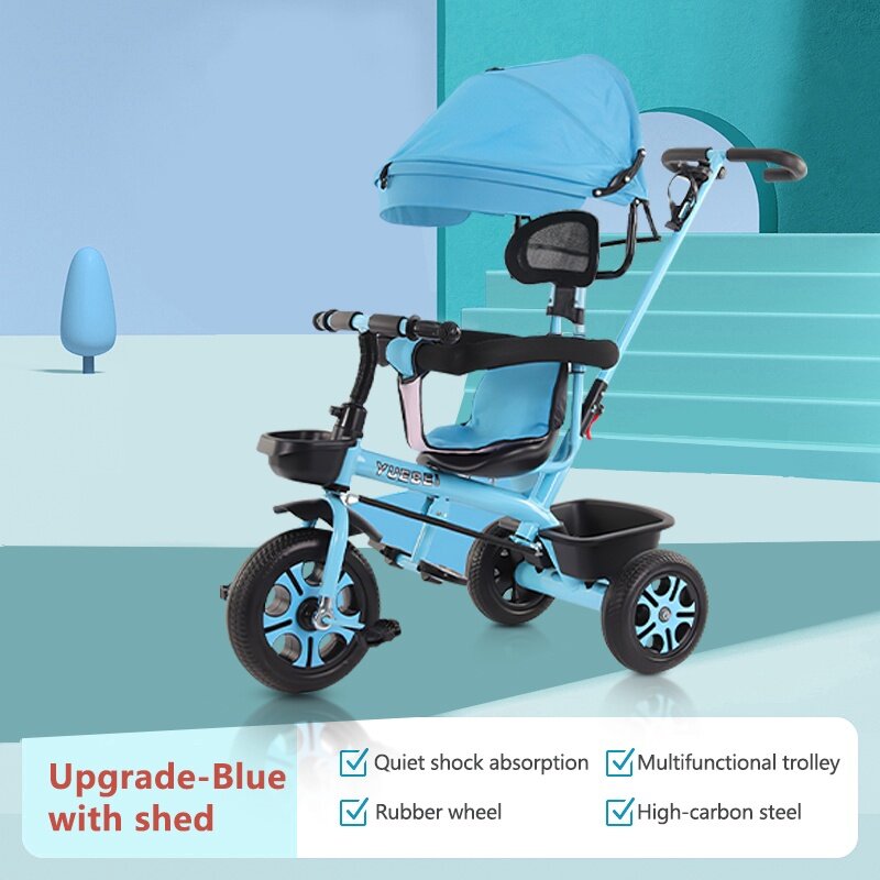 Tricycle stroller cheap with rubber wheels