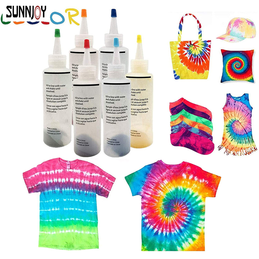 Tie Dye Kits 6/8/10 Colors Tie-Dye Kit Fabric Textile Paints Colorful Tie Dying Sets DIY Handmade Project