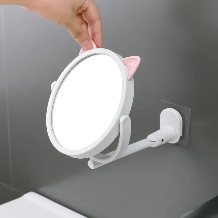 Small Home Wall Mounted Mirror Cute Cutout Adjustable Makeup Small Home Wall Mounted Mirror Cute