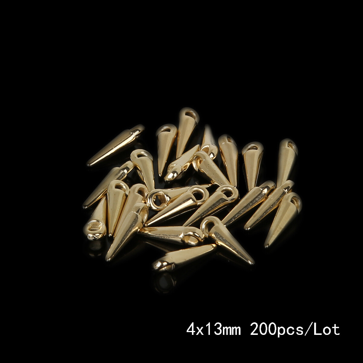 3 Sizes To Pick Silver/Gold Color CCB Plastic Cone Shape Charms Pendants 2mm Hole for Bracelet Necklace DIY Jewelry Findings