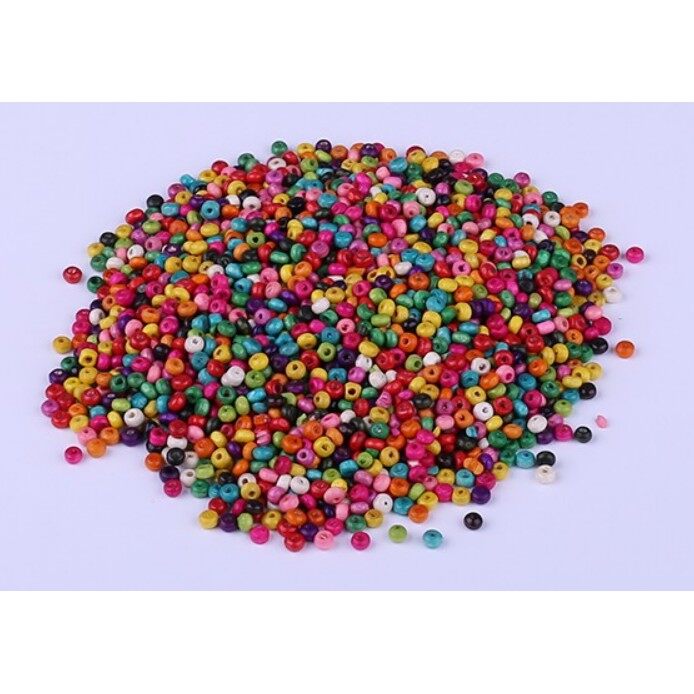 Hạt gỗ màu 4mm (túi 10g)