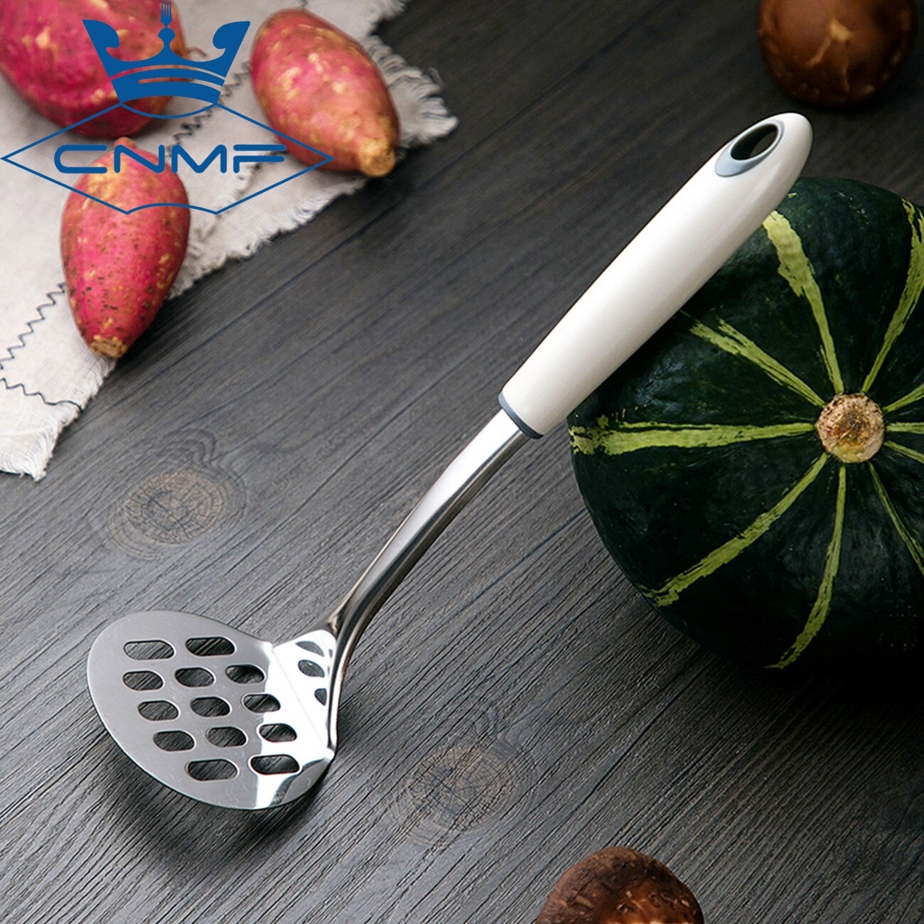 CNMF Stainless Steel Potato Mud Press Kitchen Creative Gadget Sweet Potato Fruit Masher