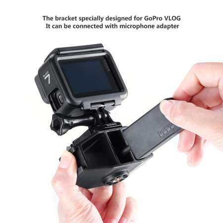 VIJIM GP-1 GoPro Vlogging การตั้งค่าวงเล็บ 2 รองเท้าที่เสียบไมโครโฟนอะแดปเตอร์ขาตั้งกล้องสำหรับ GoPro HERO 7 6 5 SJCAM EKEN กล้อง Yi 4 K