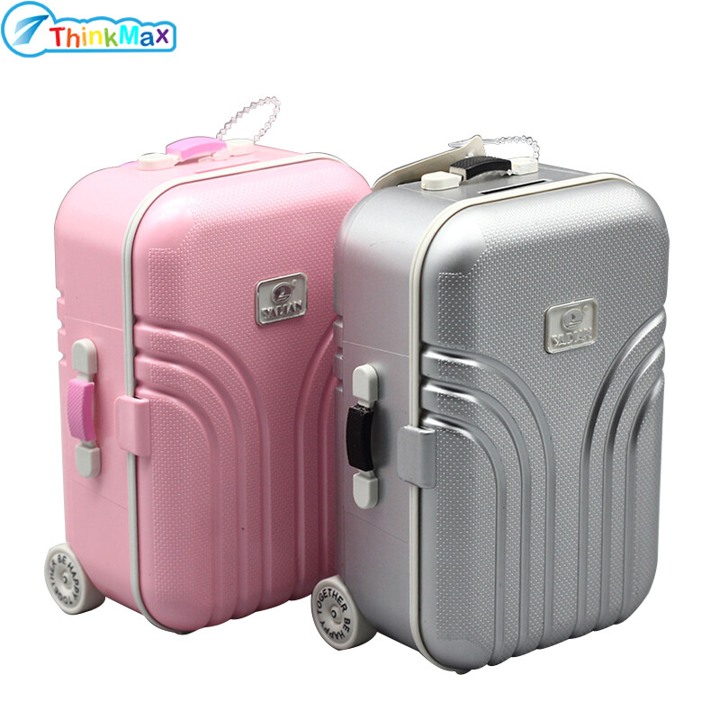 Cute Plastic Rolling Suitcase Mini Luggage Box for BJD Dolls