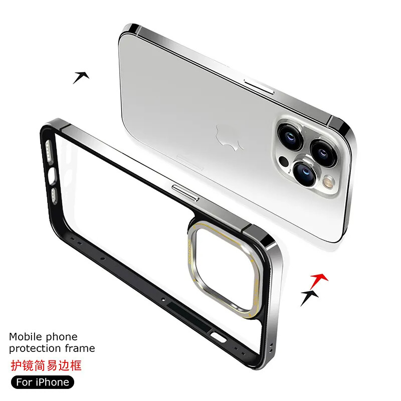 Metal Frame Protective Case For iPhone 15 Pro Max 15 Plus TPU Silicone Edge Bumper Shell For iPhone 15 Pro 14 Pro 14 Pro Max Phone Case Cover