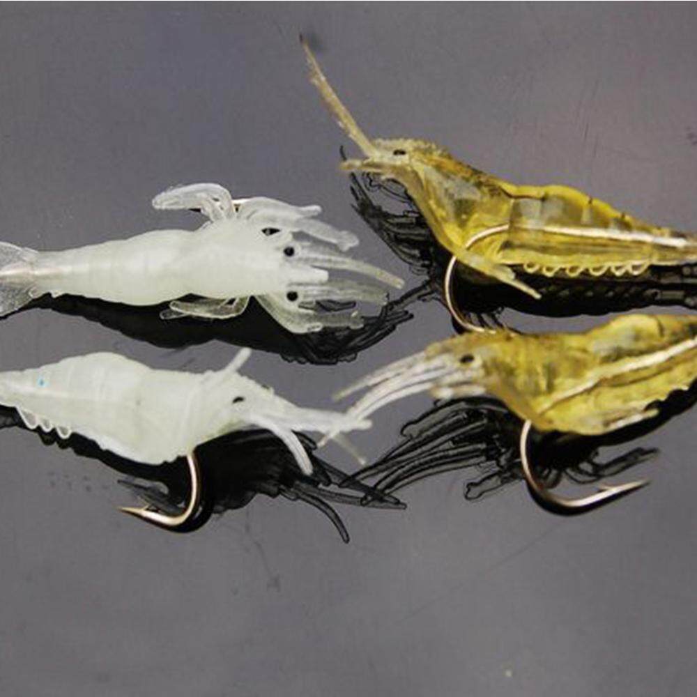Hook Worm Silicone Shrimp Fake Bait Luminous Shrimp Fishing Lures Sea Fishing
