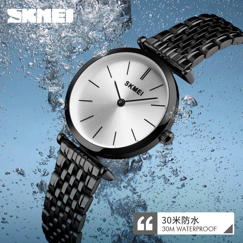 SKMEI Jam Tangan Fashion Kasual Wanita Jam Tangan 30 M Baja Anti Karat Tahan Air Tali Gaun Wanita Jam Tangan Kecil Dial Jam Tangan Wanita