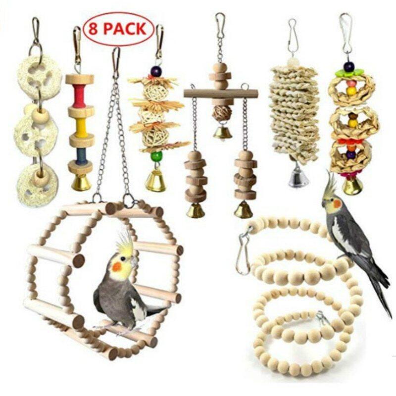 8 Cái Bản Gốc Vẹt Bằng Gỗ Đồ Chơi Thú Cưng Đồ Chơi Chim Đặt Thang Chim