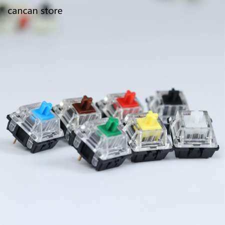 10 pcs Gateron สวิตช์ MX 3 PIN และ 5 PIN โปร่งใสกรณี MX สีเขียวสีน้ำตาลสวิทช์สีฟ้าคีย์บอร์ดแบบกลไก Cherry MX ใช้งานร่วมกับ