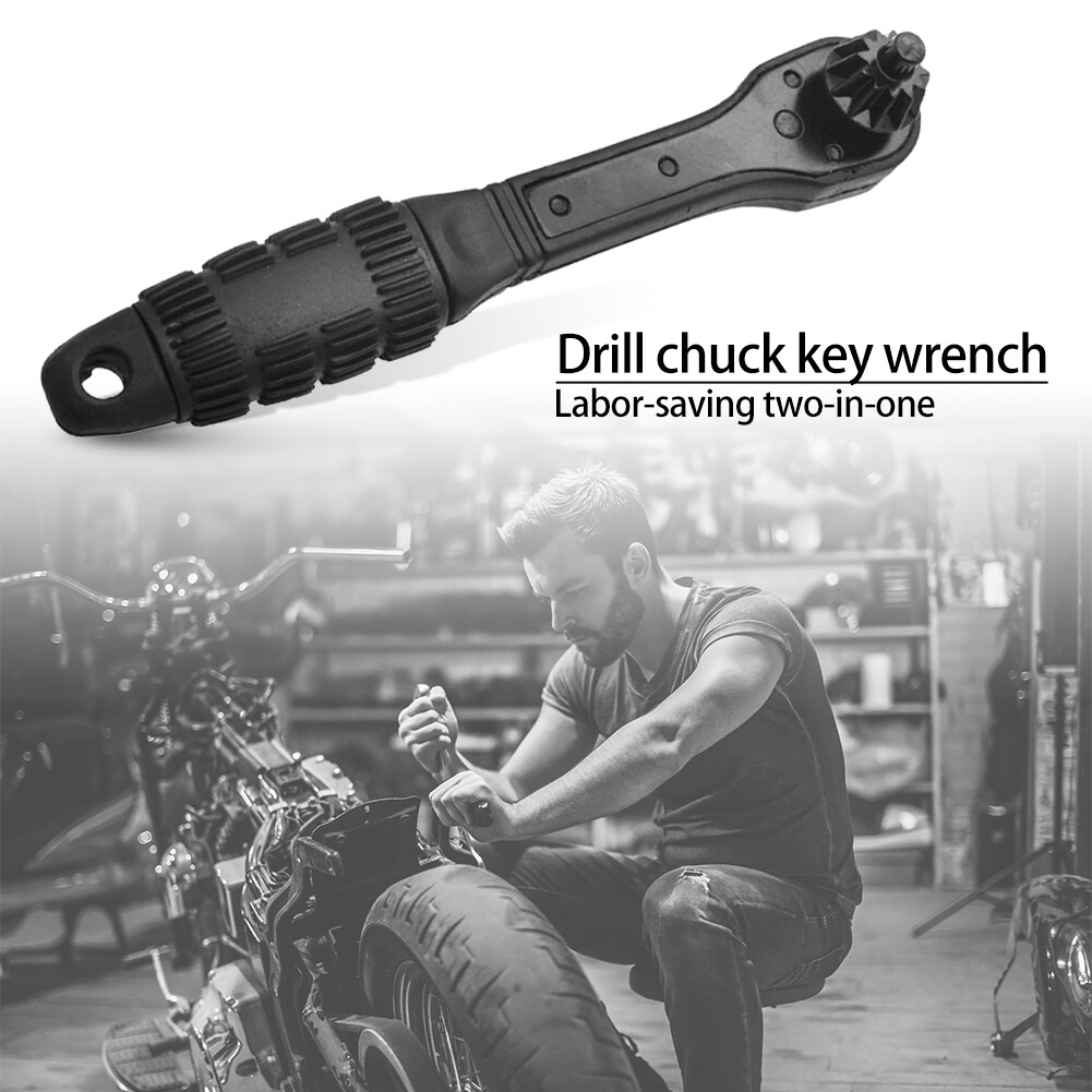 2 in 1 Drill Chuck Key Wrench Multifunction Hand Drill Ratchet Spanner Tool