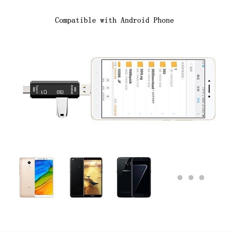 Micro SD USB TF OTG to USB 2.0 Adapter Card Reader For Android IOS Tablet PC