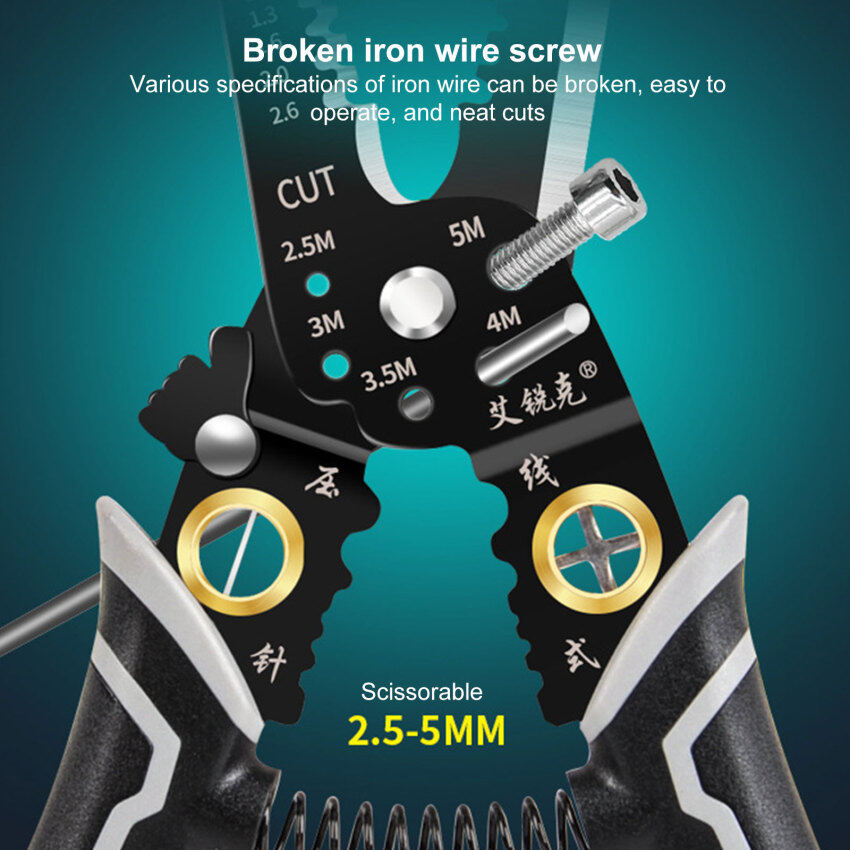 Wire Stripper Iron Copper Wire Cutter Cable Cutter Wire Crimping Pliers Clamper Splitting Winding Electrician Tool