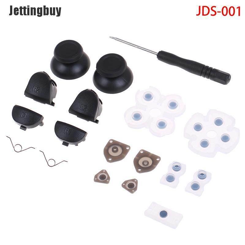 [Jettingbuy] 1Set PS4 Controller Part Trigger Buttons Analog Stick + Conductive Rubber Button