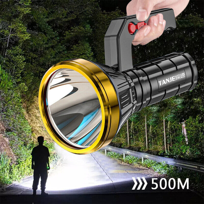 Siêu âm ngọn đuốc cảnh sát tìm kiếm ánh tầm xa đèn pin có thể sạc lại tìm kiếm ánh đèn flash bóng LED có thể sạc lại không thấm nước ban đầu đèn khẩn cấp cho màu nâu ra đèn pin siêu đèn LED sáng Đèn Pin Đèn làm việc XP-900