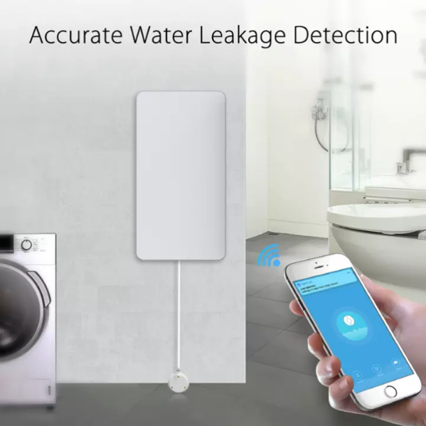 Smart Water Leak Flood Alarm Sensor Home Security System Works With Tuya Smart Life