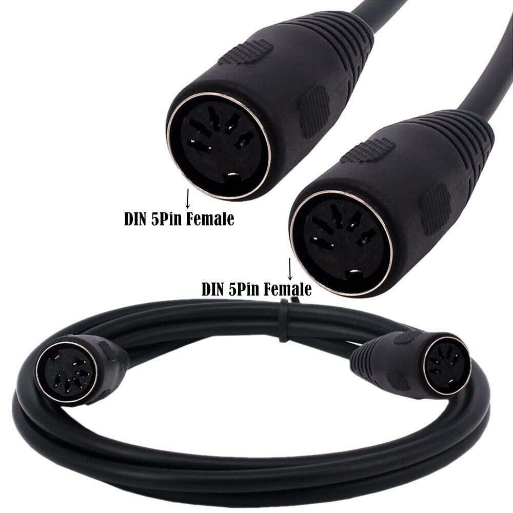 MIDI Extension Cable MIDI 5Pin DIN Female to Female Audio Cable for