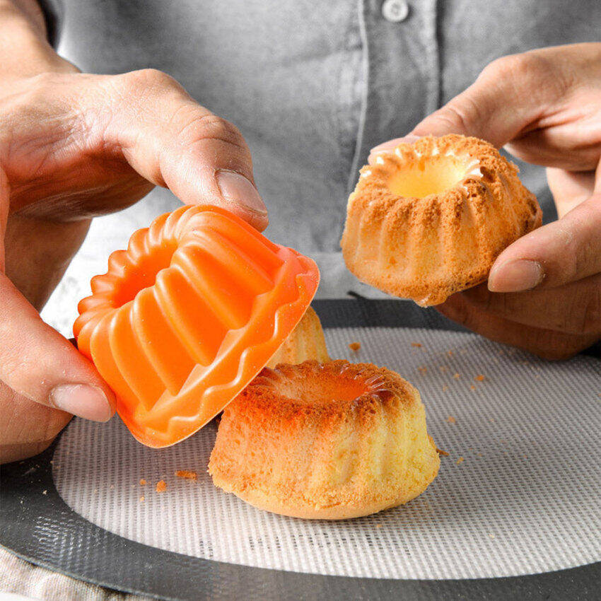 6/12pcs Silicone cupcake chén nướng 6 gói, tái sử dụng & không dính giấy lót bánh cupcake muffin chủ sở hữu thiết lập cho Đảng Halloween Giáng sinh, dễ lau chùi Pastry Khuôn Muffin