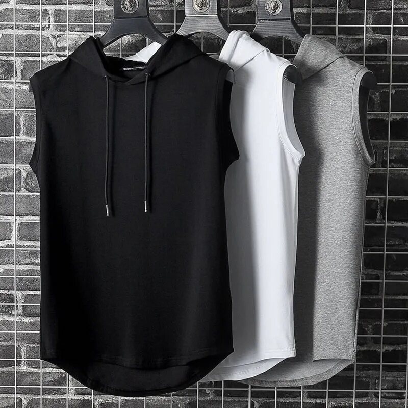 Summer Sleeveless Vest Hoodie T-shirt 
