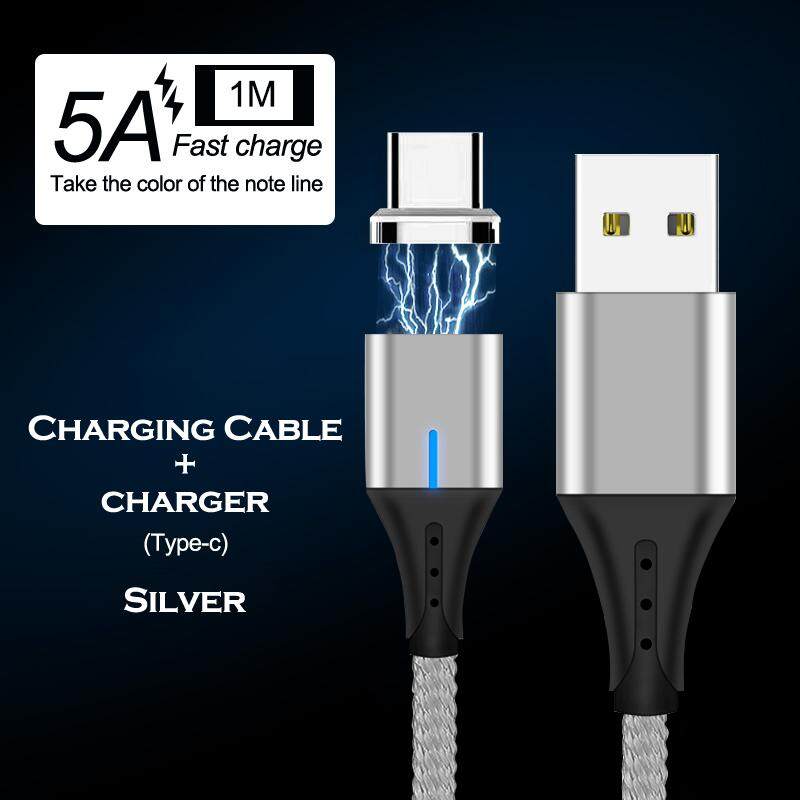 5A Magnetik Tipe C Cepat Kabel Pengisian untuk Huawei P30 P30 Pro USB C Charge Data Kabel untuk Xiaomi Mi 9 Mate 20 Oppo