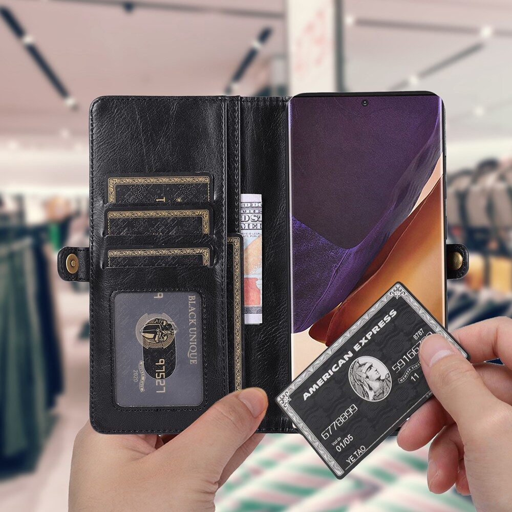 Ốp Dạng Ví Cho Samsung Galaxy Note 20 / Note 20 Ultra PU Leather Tách Rời Từ Tính Có Thể Tháo Rời Đế Ví Lật Vỏ Bọc Với Khe Cắm Thẻ