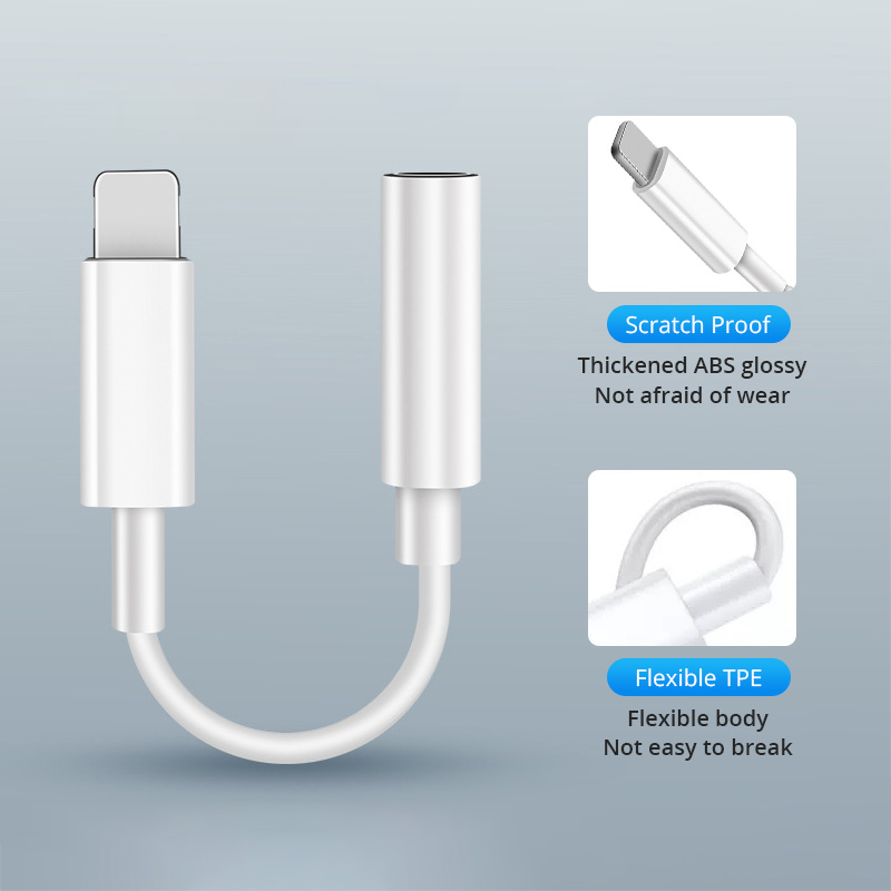 FONKEN Cáp Chuyển Đổi Đầu Nối 3.5Mm Bluetooth Lightning Sang Giắc Cắm Tai Nghe Aux 3.5Mm Bộ Chuyển Đổi Âm Thanh Cho iPhone 7/7Plus/X/ 11Pro/ XS