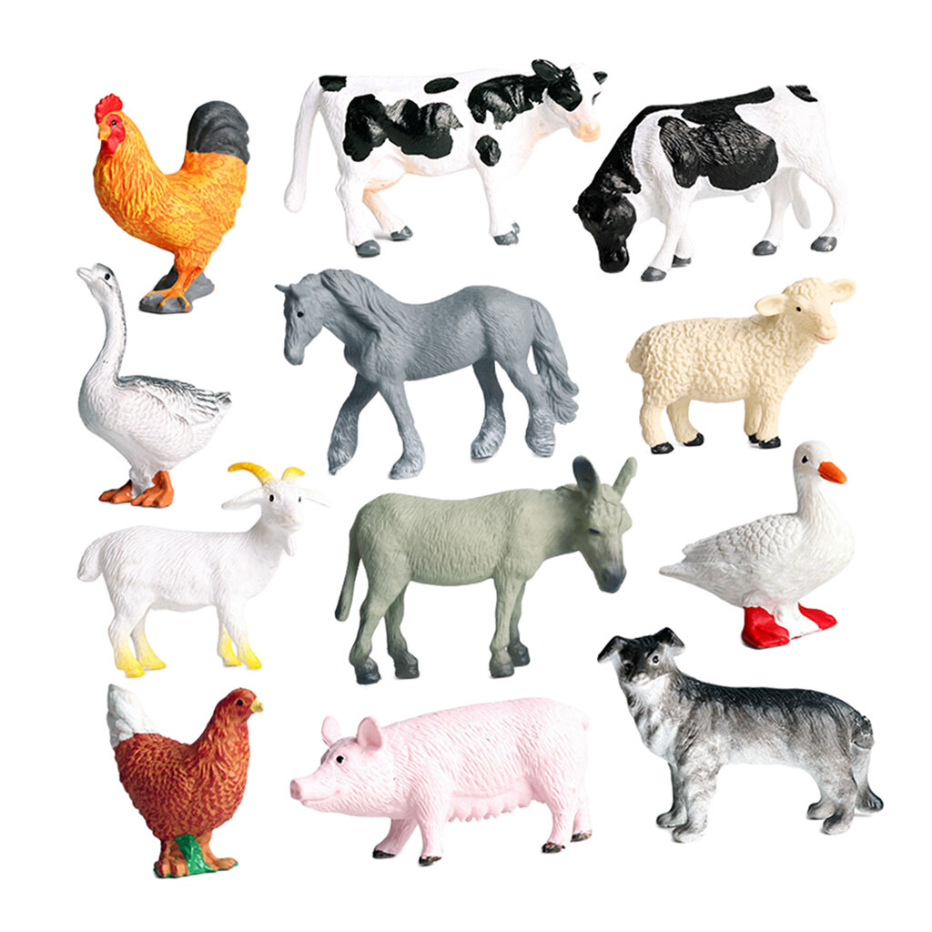Gazechimp Kids Toy 12 pcs Farm Animal Model Set Pig Dog Cow Sheep Horse  Duck Chicken | Lazada