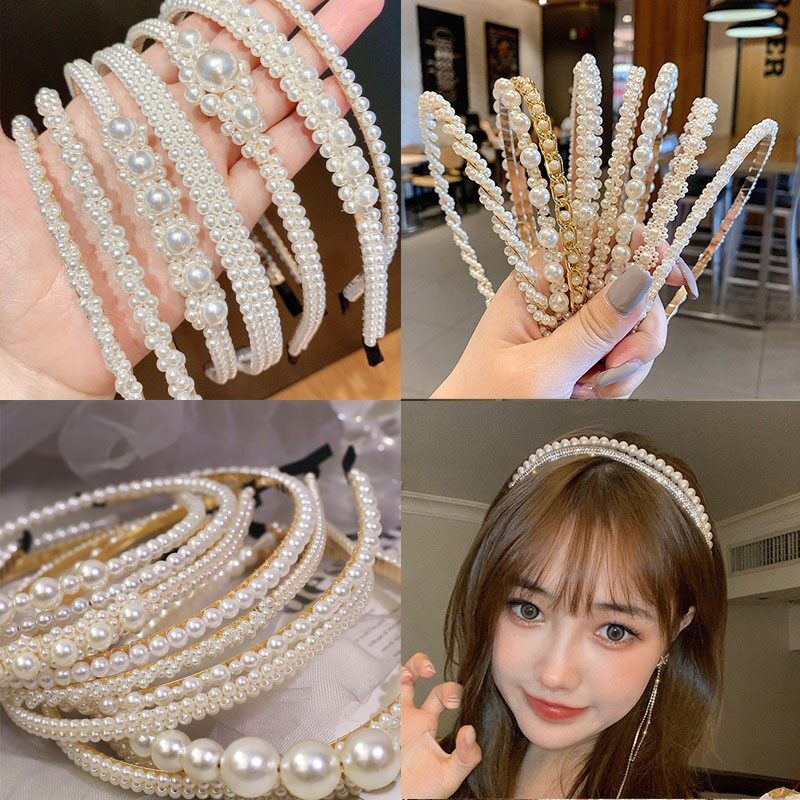 Luxury Sparkling Artificial Pearl Hairband For Women