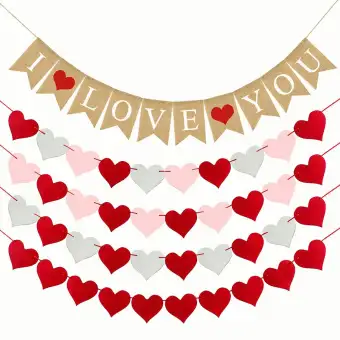 Linen Hanging Decoration Loving Heart Valentine S Day String