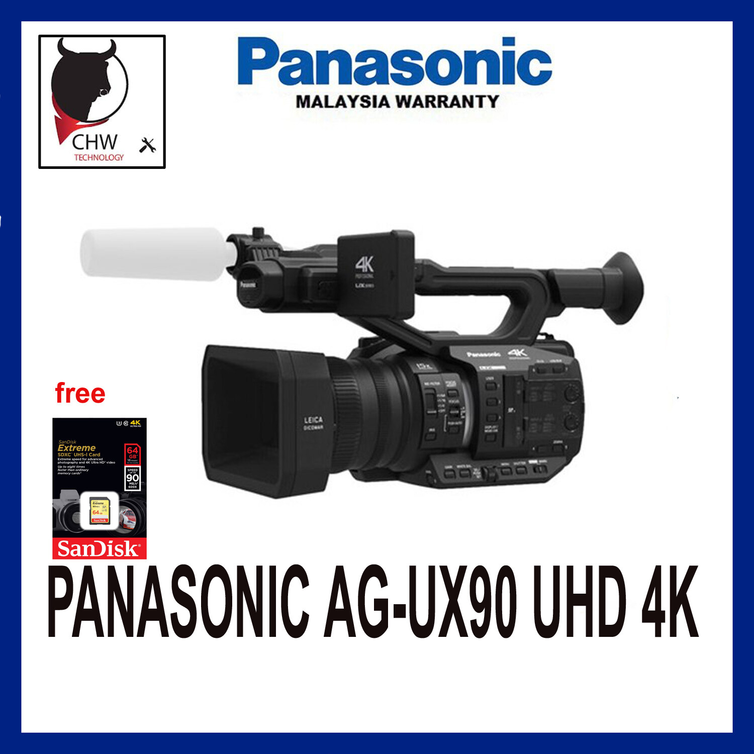 Panasonic AGUX90 UHD 4K Professional Camcorder (MALAYSIA WARRANTY