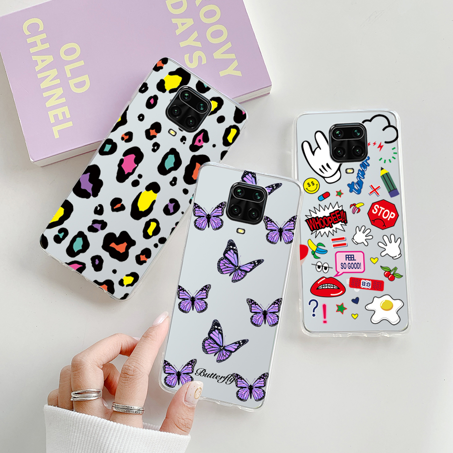 Ốp Cho Xiaomi Redmi Note 9S Note 9 Pro Ốp Ốp Lưng Điện Thoại TPU Silicon Mềm Trong Suốt Sơn Màu Dễ Thương Cover Quay Lại