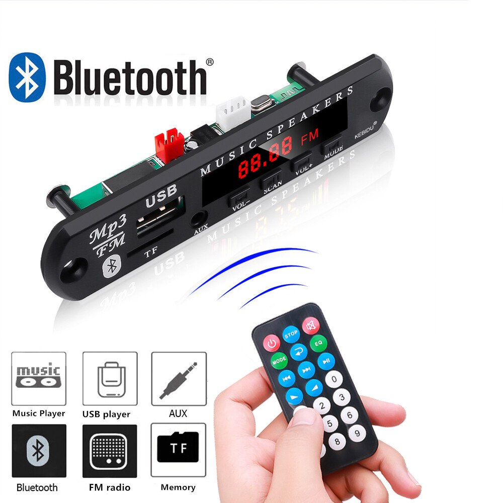 Bảng Mạch Giải Mã MP3 Bluetooth Bộ Phát Mô Đun Giải Mã Không Dây 5V 12V Trên Xe Hơi Bộ Thu Âm Thanh Aux 3.5Mm Đài FM TF Đĩa U USB Kèm Điều Khiển Từ Xa (Đèn LED, Màn Hình LCD Màu Tùy Chọn)