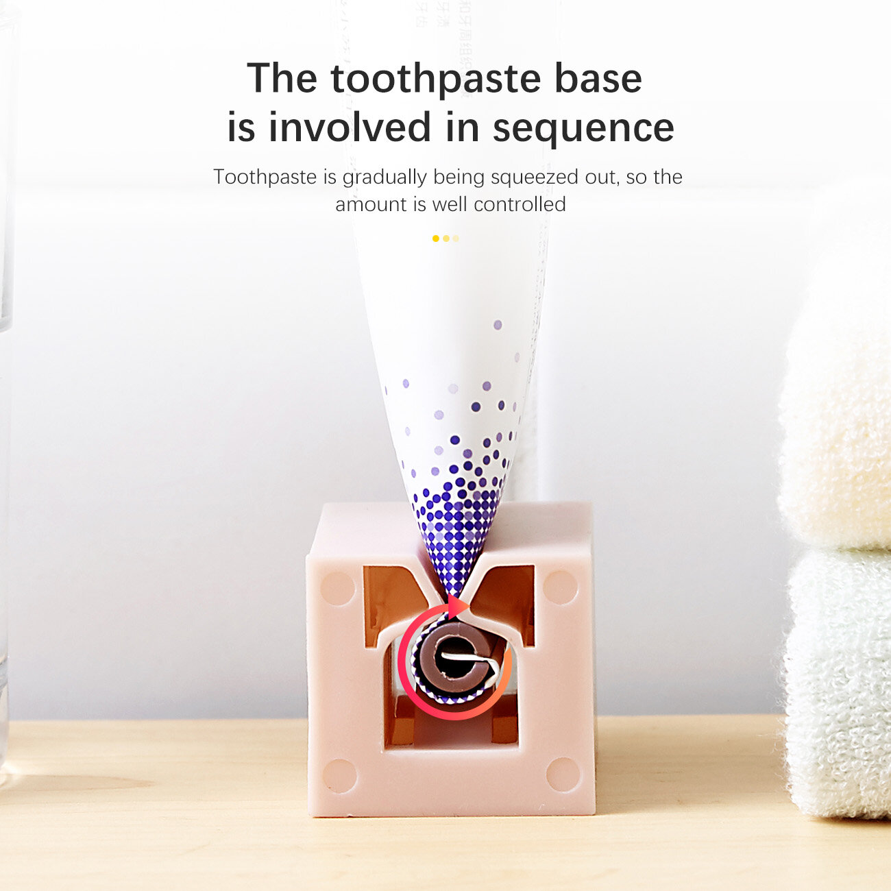 Homenhome Bathroom Toothpaste Tube Squeezer Rolling Squeezer Toothpaste Dispenser Tooth Paste Holder Bathroom Decoration Accessories Sets