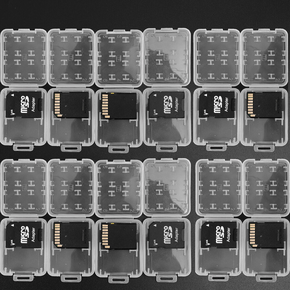 6 cái 8-in-1 đồ đựng bảo vệ nhựa trong suốt mini cho SD SDHC TF MS lưu trữ thẻ nhớ trường hợp túi hình hộp