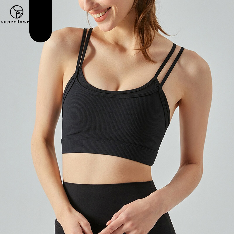 SUPER FLOWER Sportunterwäsche für Damen mit Brustpolstern, Y-Sharp-Rückenweste, Lauf-Fiess-Top_voghion.com