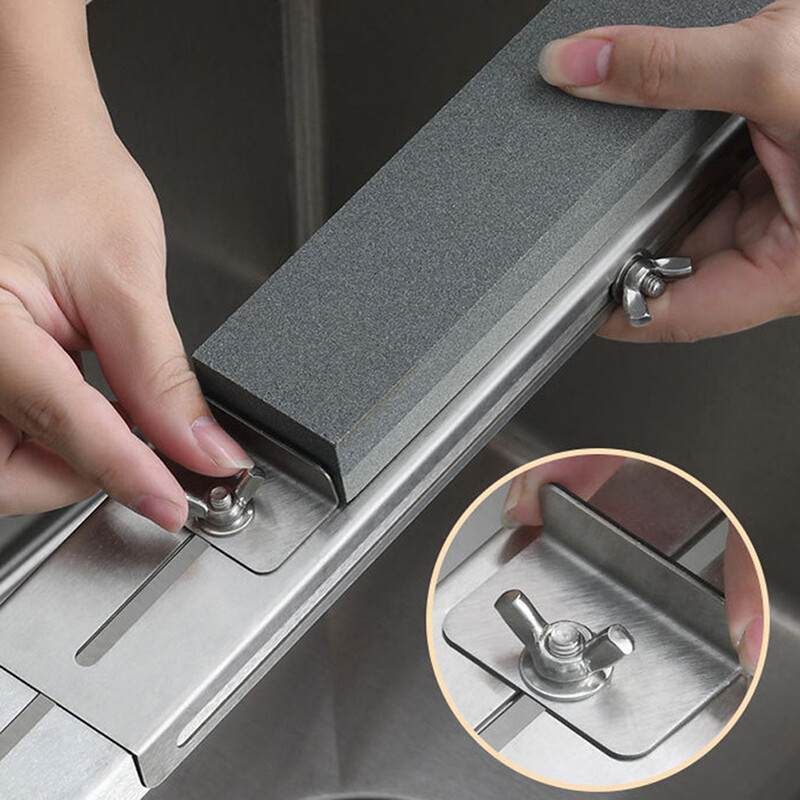 Kupanny Adjustable Over Sink Sharpening Stone Holder Retractable Whetstone Sink Bridge